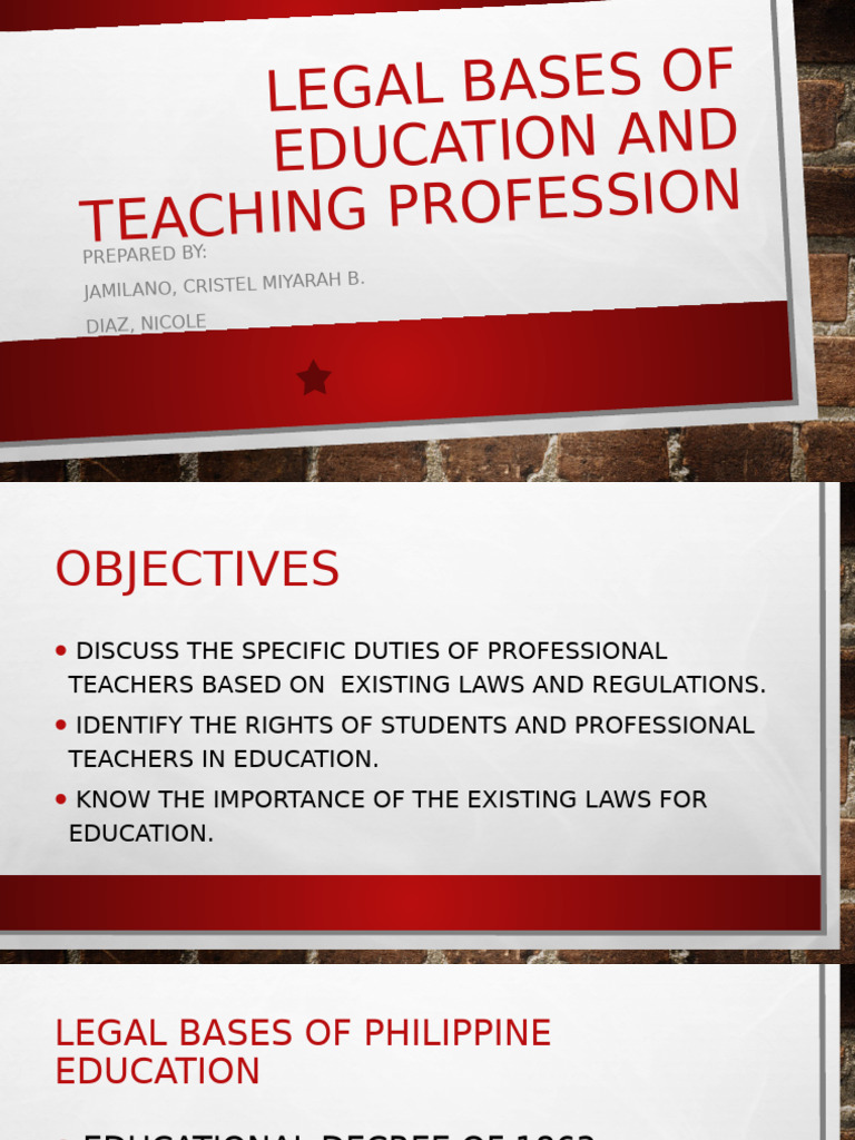 Legal Framework for Philippine Education | PDF | Teachers
