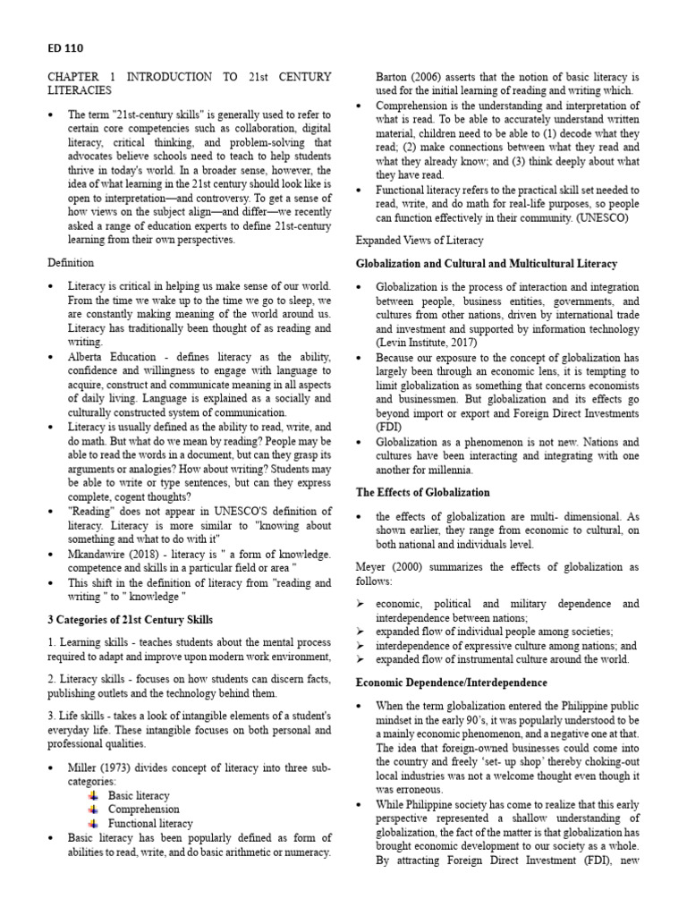 Chapter 1 introduction to 21st century literacies pdf literacy