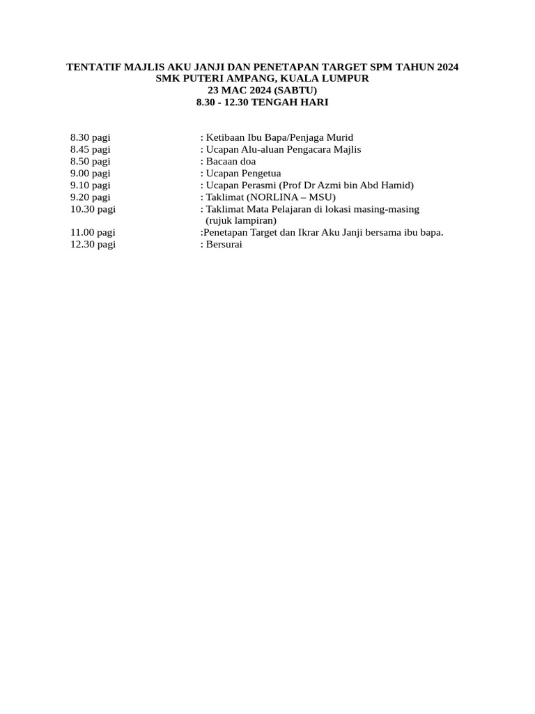 Tentatif Program | PDF