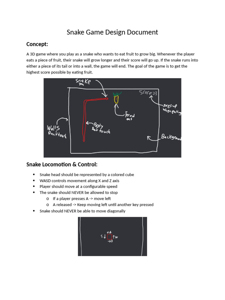 Snake Game Design Document | PDF | Snake