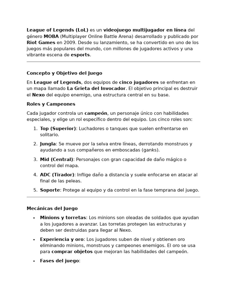 Lol 2009 Jugabilidad Y Evolución Pdf Videojuego Gameplay Juego