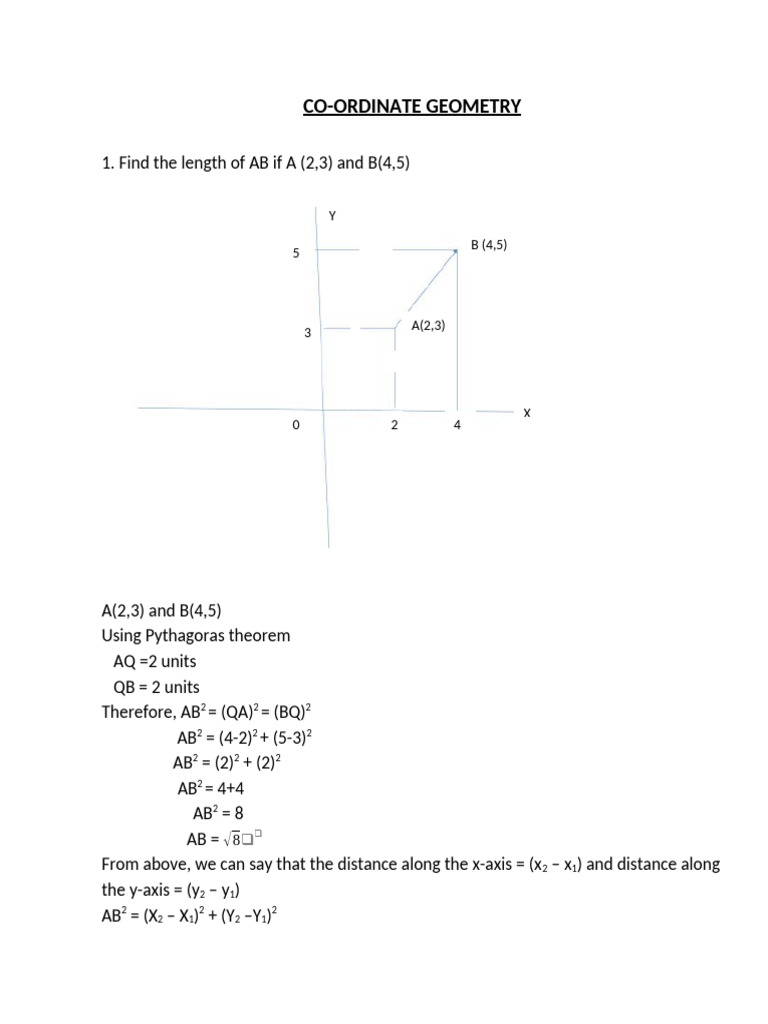 Coordinate Geometry: Distance, Midpoint, Gradient | PDF | Slope | Line ...