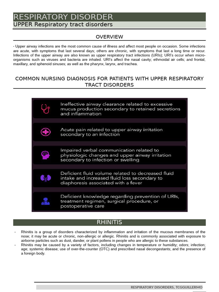 Photo inspiration: Upper Respiratory Allergies Reference: Upper Respiratory Disorders Overview Pdf Allergy