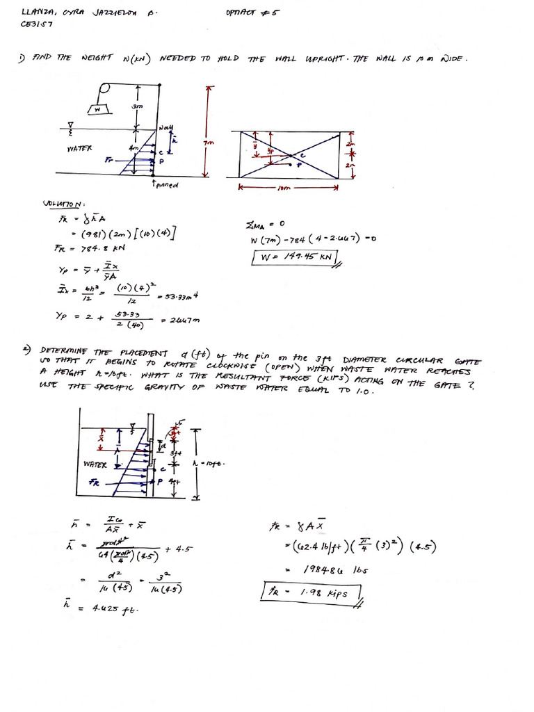 Hydrostatic Force Pdf