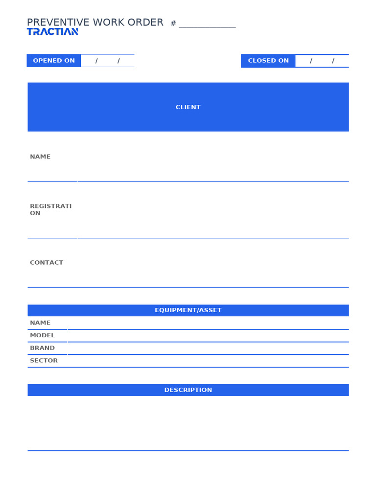 Preventive Work Order Checklist | PDF | Home & Garden | Computers