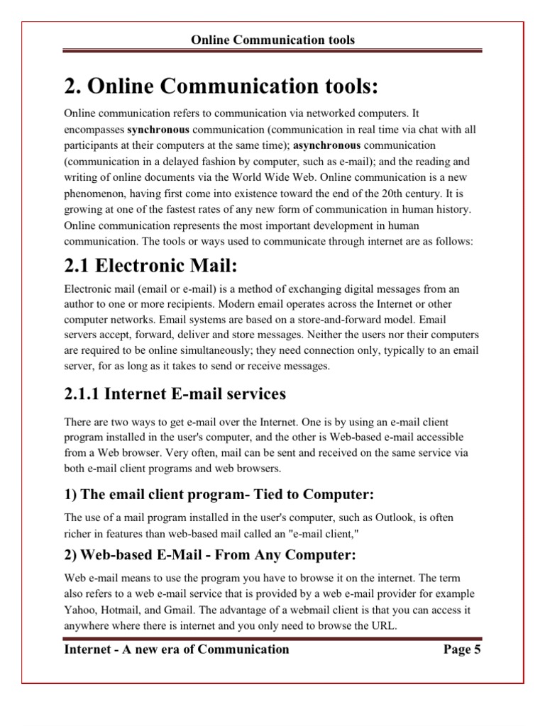 Online Communication Tools Overview | PDF | Email | Internet Forum