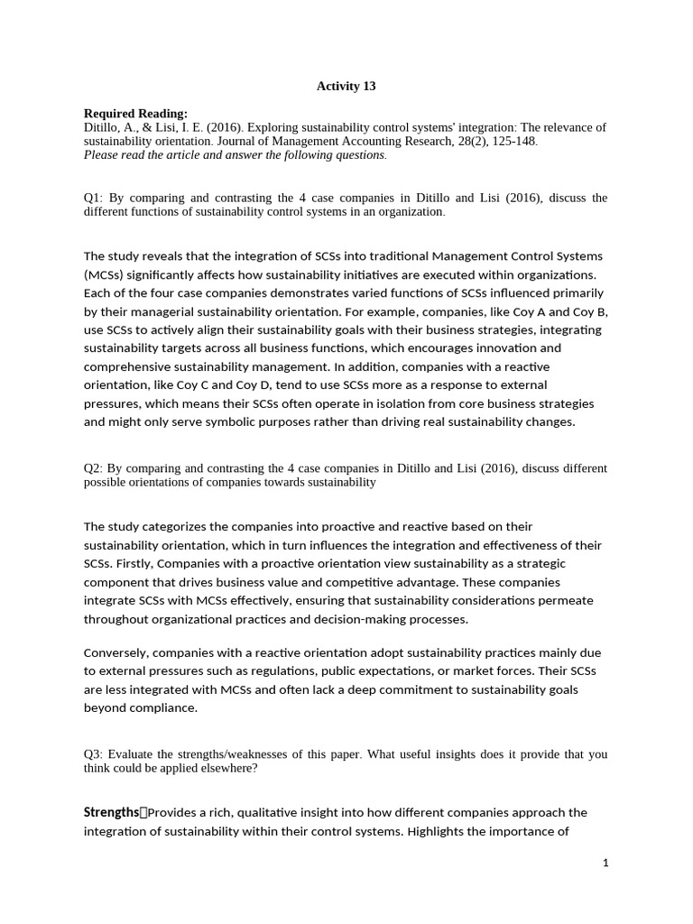 Activity+13 Ditillo+and+Lisi+2016 | PDF | Sustainability | Strategic ...