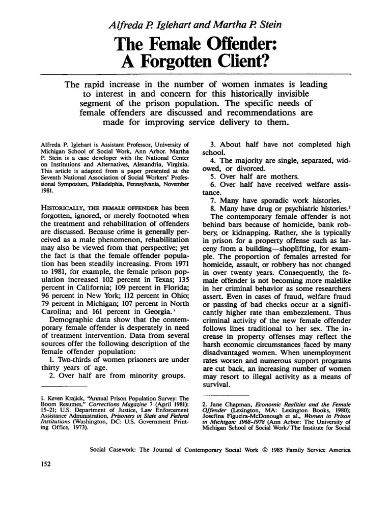 Article On Women Offenders | PDF | Prison | Social Work