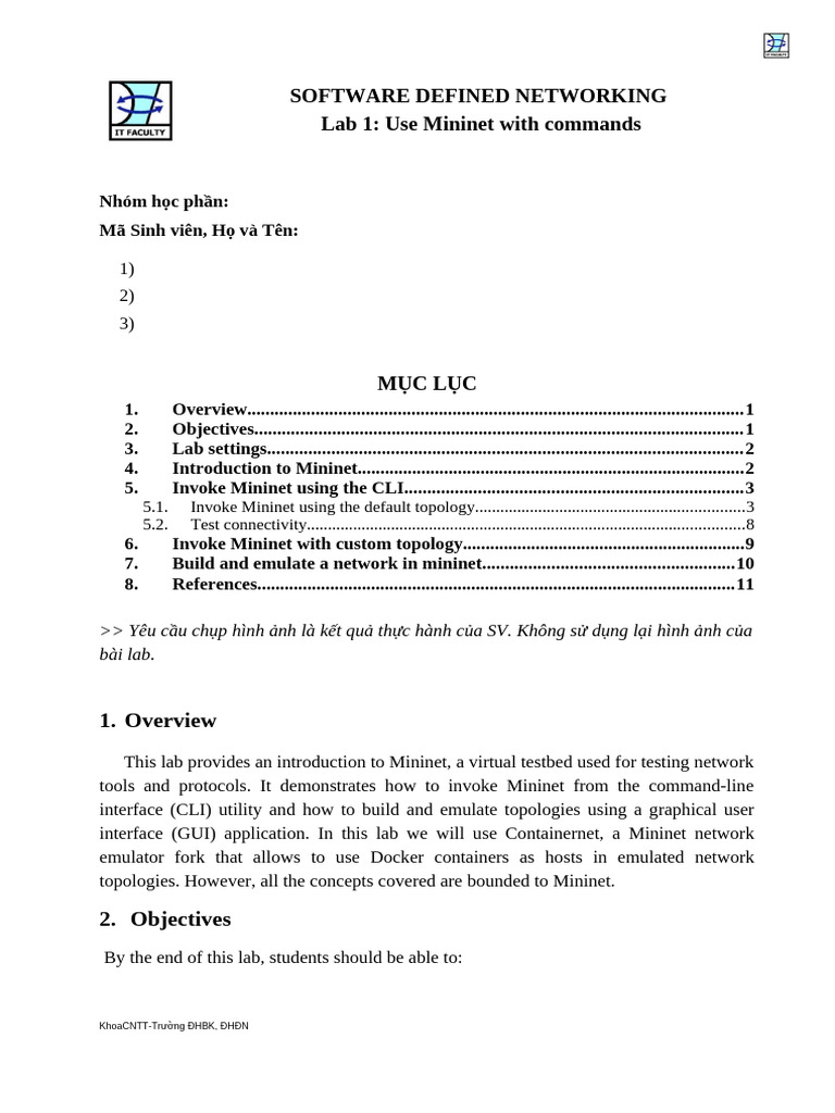 LabSDN Use Mininet With Command | PDF | Command Line Interface ...