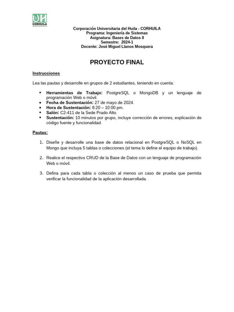 Proyecto Final BD II | PDF