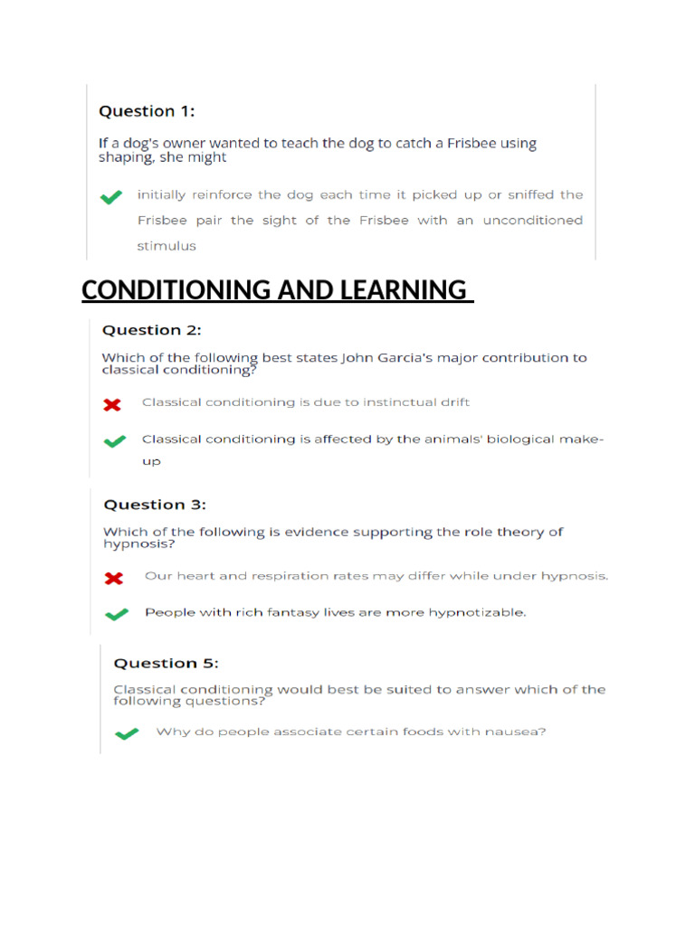 Conditioning and Learning Explained | PDF