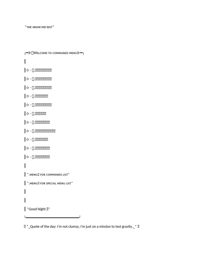 Bot commands pdf