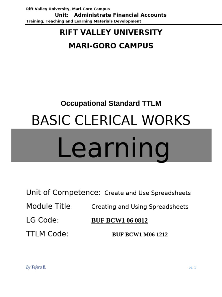 Creating and Using Spreadsheets Guide | PDF | Microsoft Excel | Spreadsheet