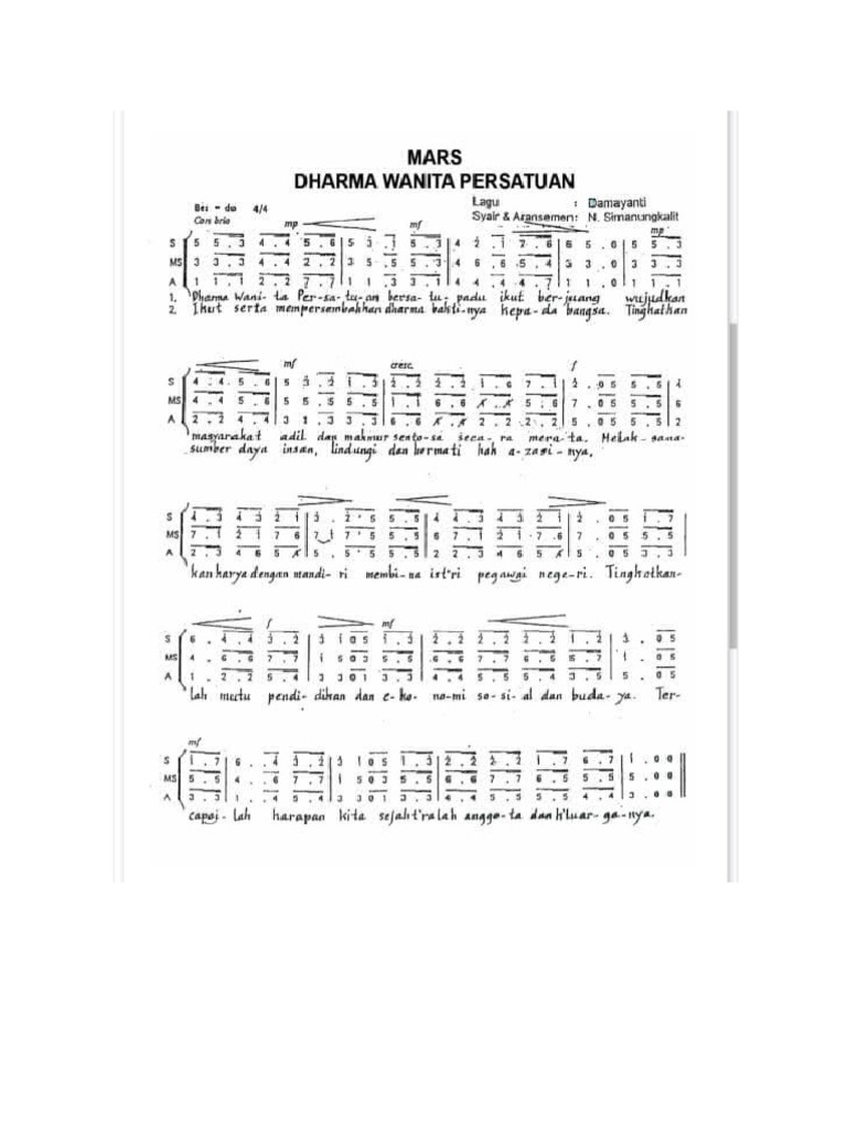 Solmisasi Mars DWP PDF