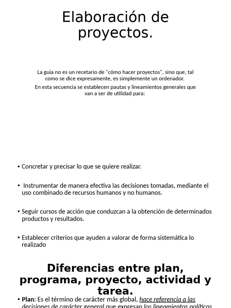 Pasos para elaborar un proyecto | PDF | Planificación | Racionalidad