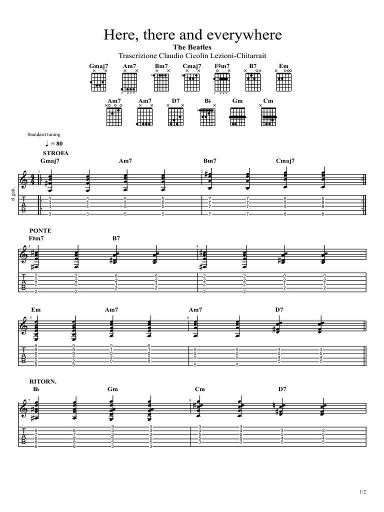 The Beatles Here There and Everywhere | PDF | Songs Written | Paul Mc ...