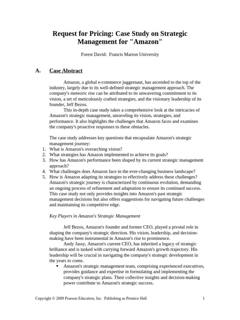 Revised Amazon Case Study | PDF | Strategic Management | Brand