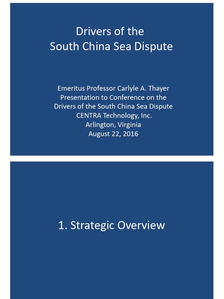 Thayer Drivers of The South China Sea Dispute | PDF | South China Sea ...