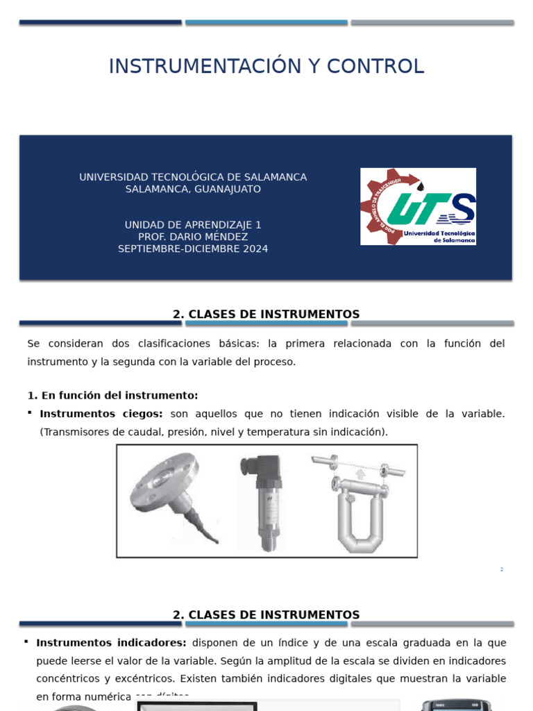 Tipos de Instrumentos de Control y Medición | PDF | Presión | Electrónica