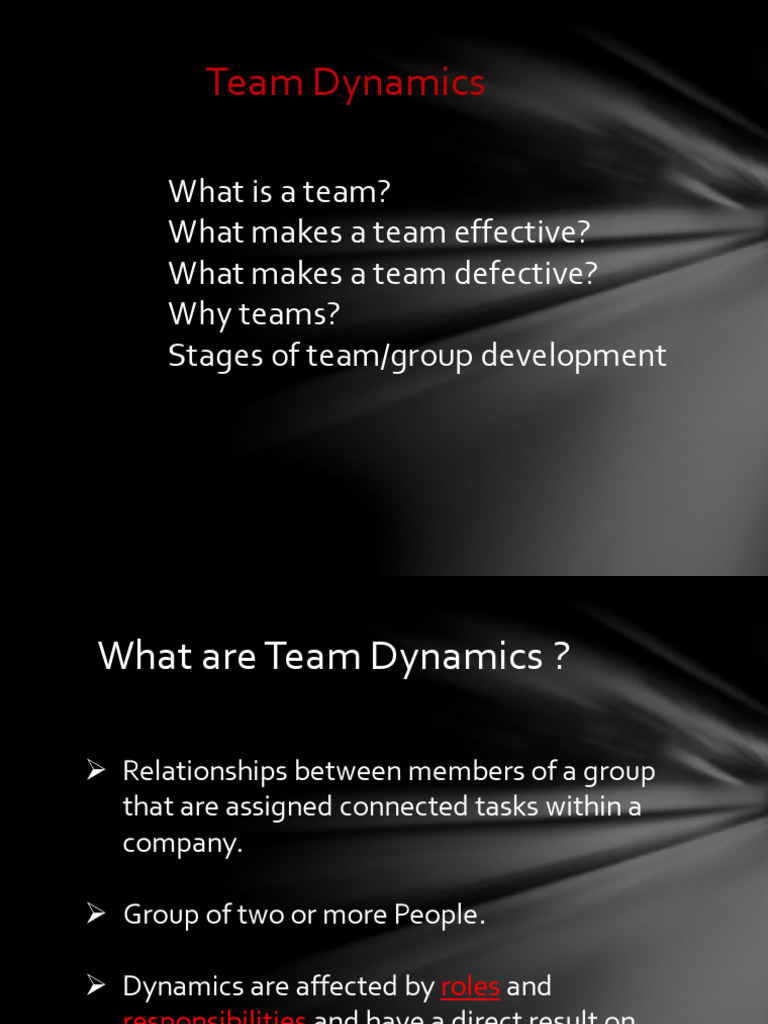 Understanding Team Dynamics and Effectiveness | PDF | Group ...