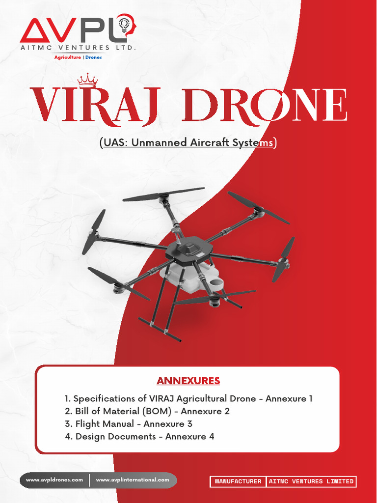 VIRAJ Agricultural Drone Specifications | PDF | Technology & Engineering