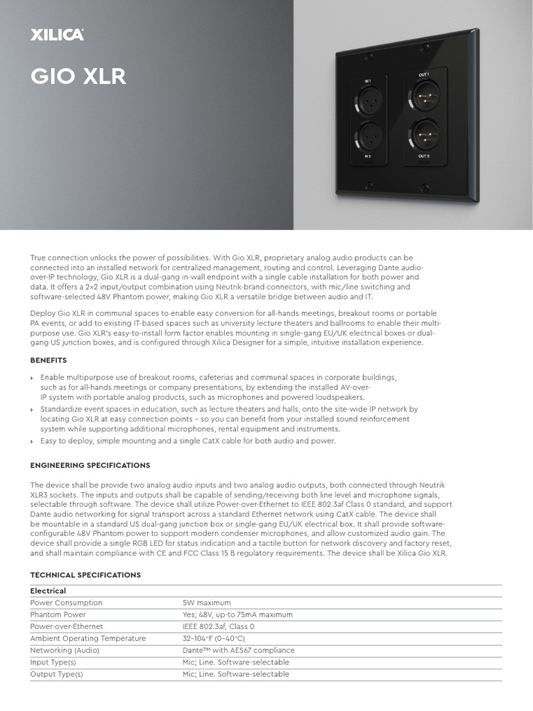 X21 Spec GioXLR-CoBrand | PDF | Electronics | Electrical Engineering