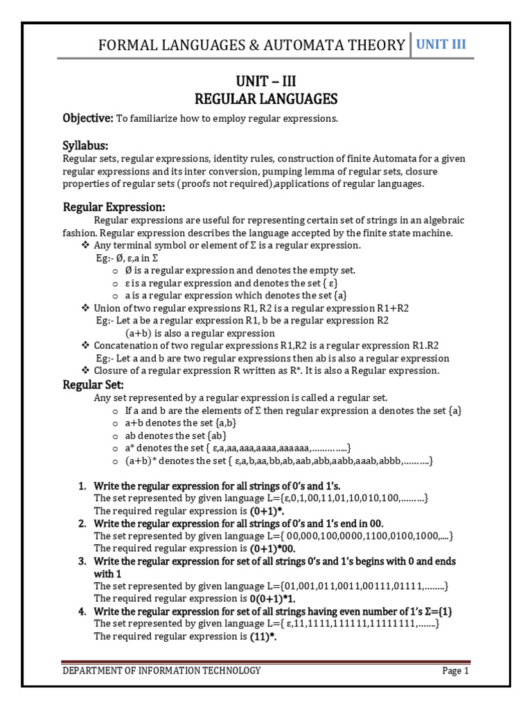 Regular Expressions and Their Identities | PDF | Regular Expression ...