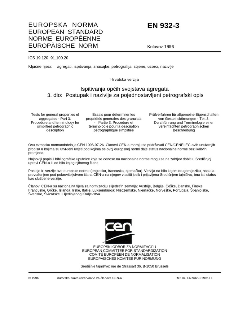En 932-3 | PDF