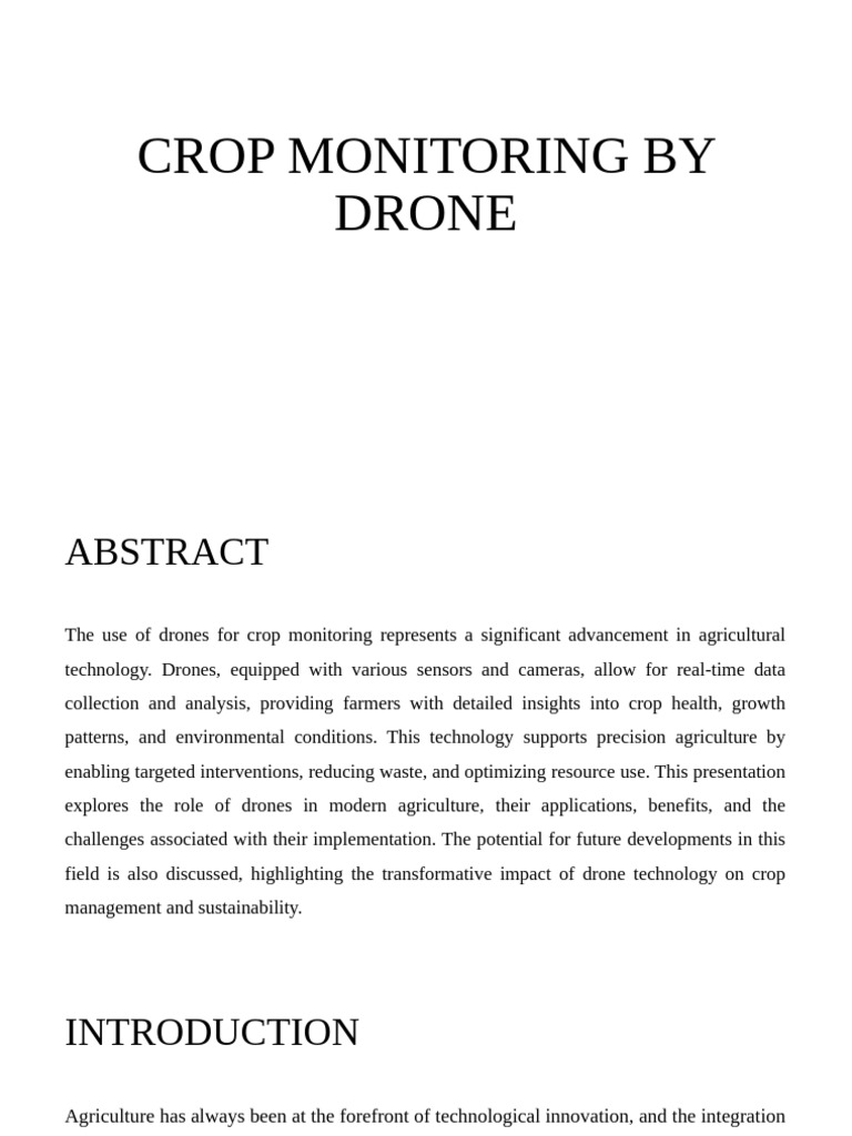 Drone Technology in Crop Monitoring | PDF | Unmanned Aerial Vehicle ...