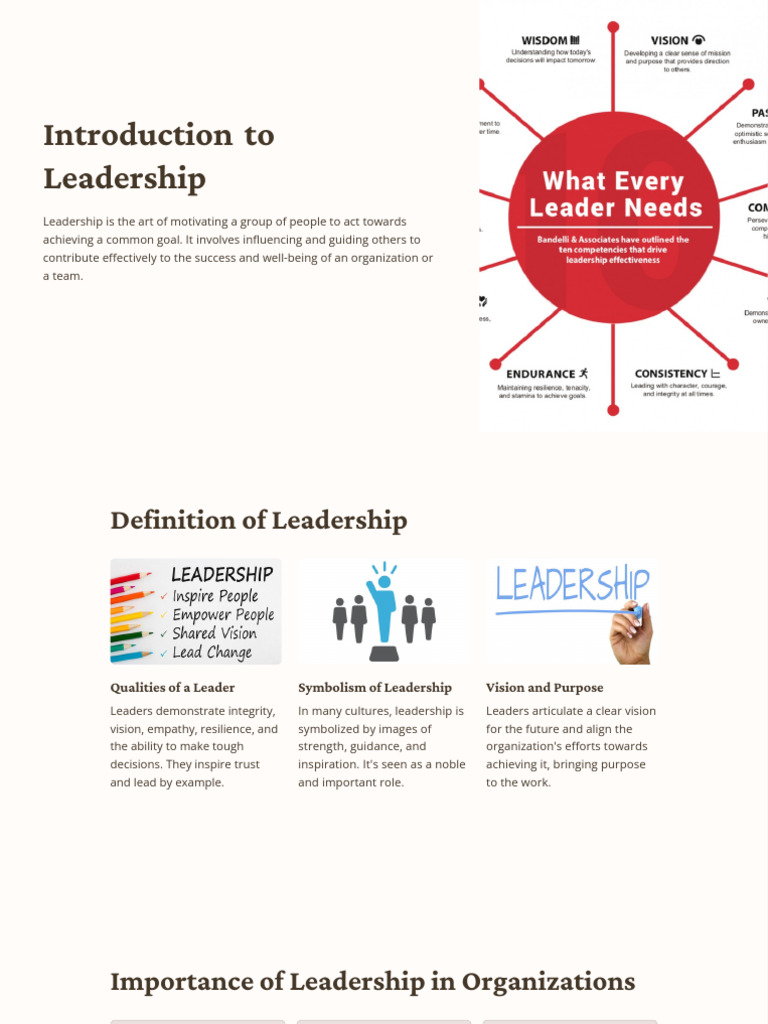 Introduction To Leadership - PDF 20240118 002517 0000 | PDF ...