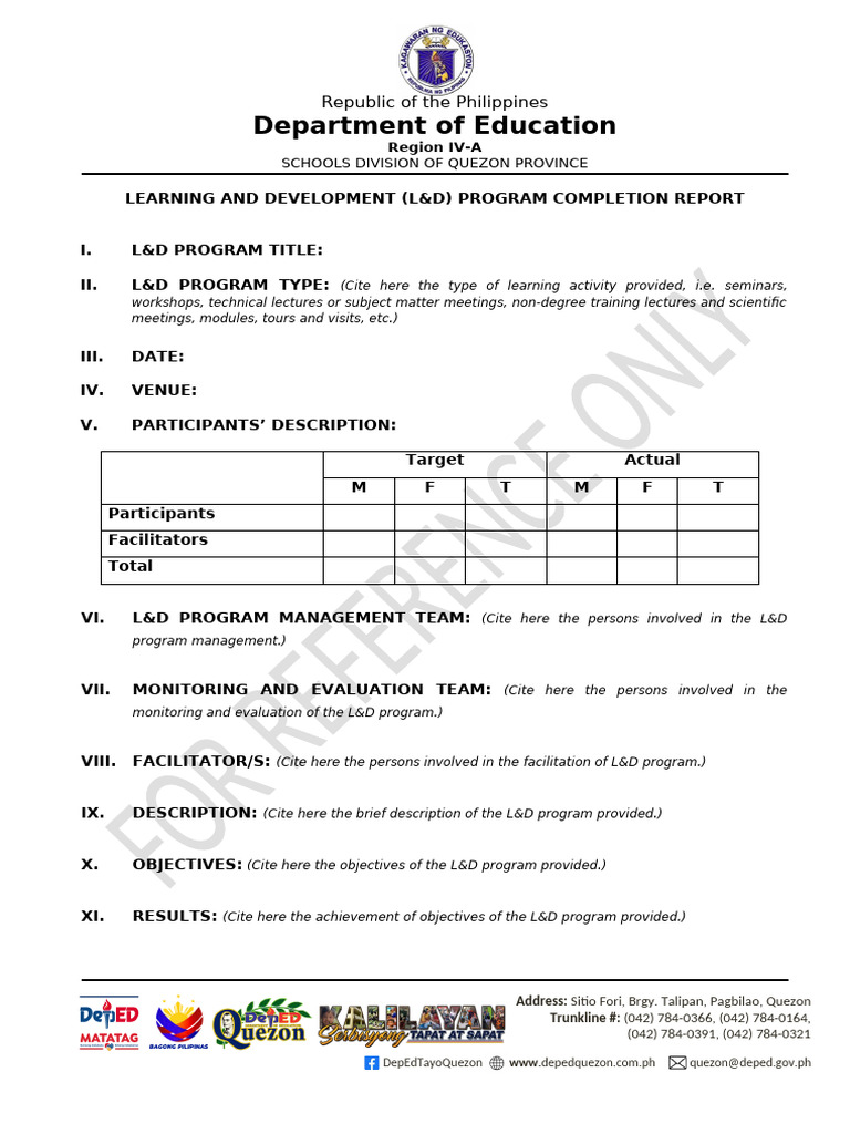 L&D Completion Report (After Research Training) | PDF