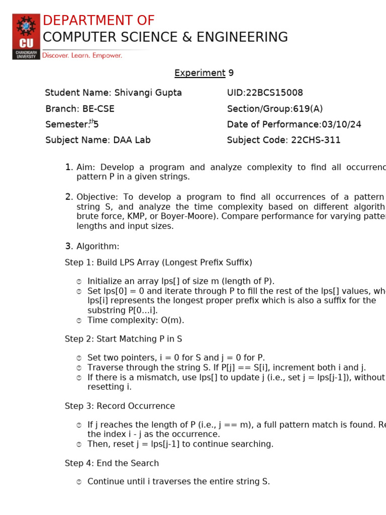 DAA 9 | PDF | String (Computer Science) | Applied Mathematics
