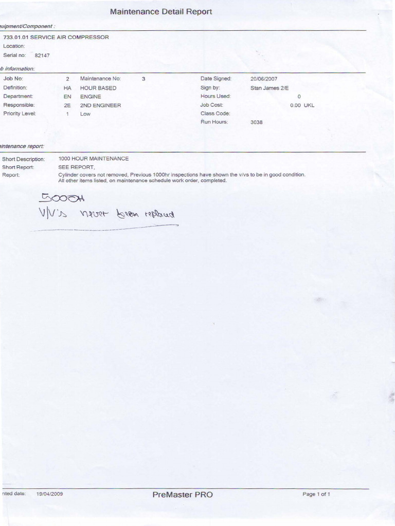 Sperre Air Compressor Maintenance Report | PDF | Vehicle Parts | Propulsion