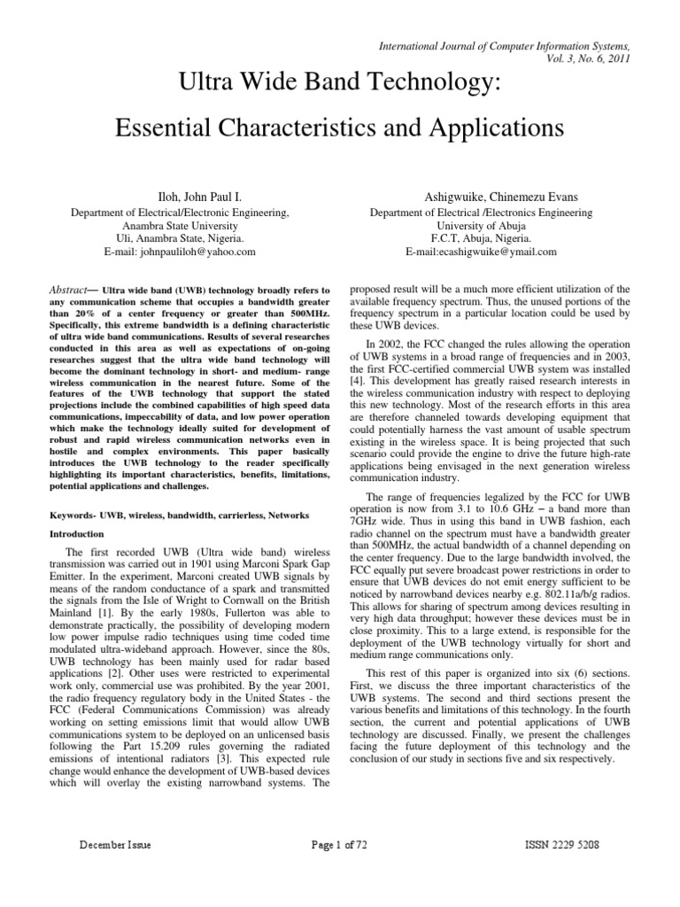 Paper 1 | PDF | Ultra Wideband | Radio