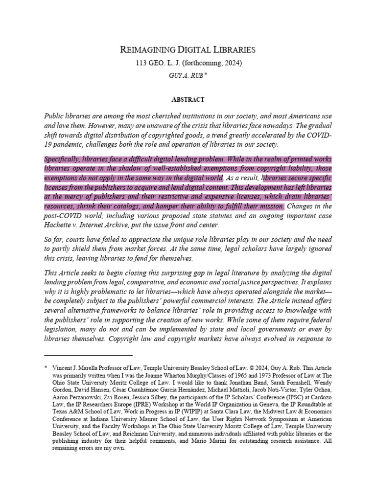 Reimagining Digital Libaries | PDF | Copyright | Libraries