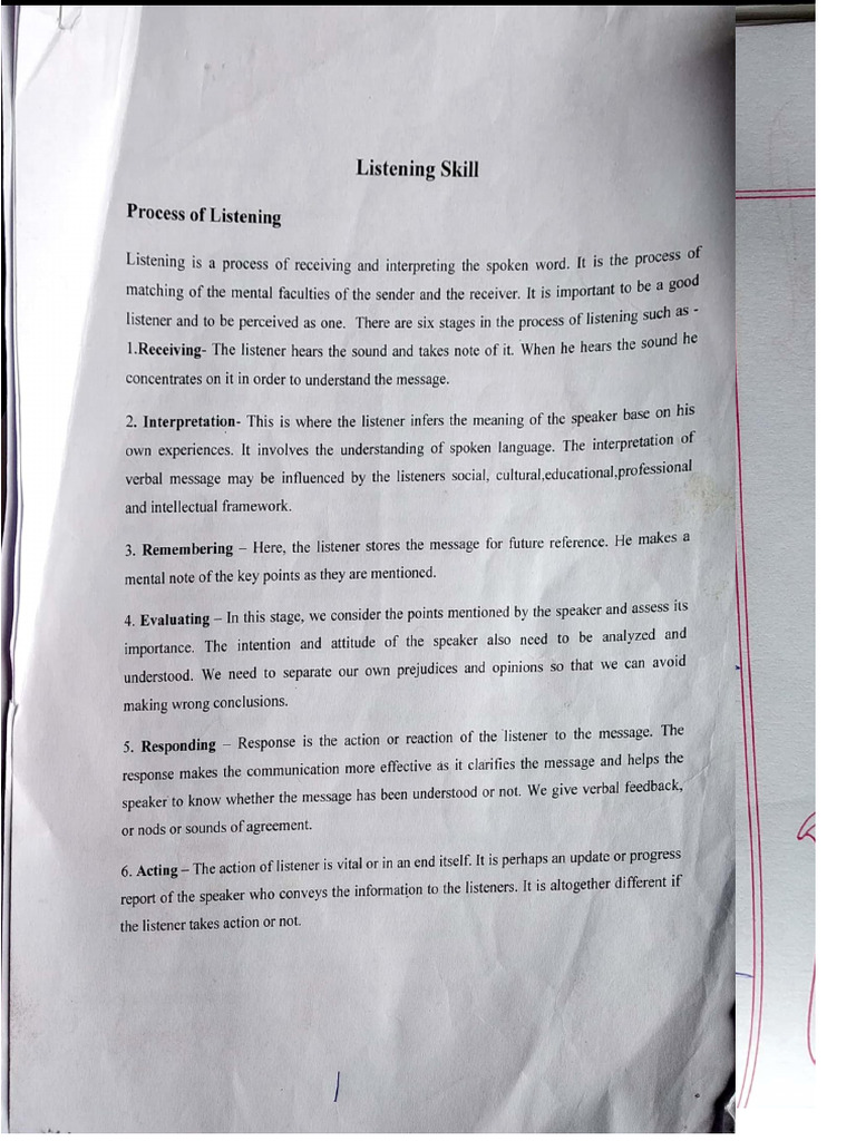 Unit 3 Part 1 Listening Skills | PDF