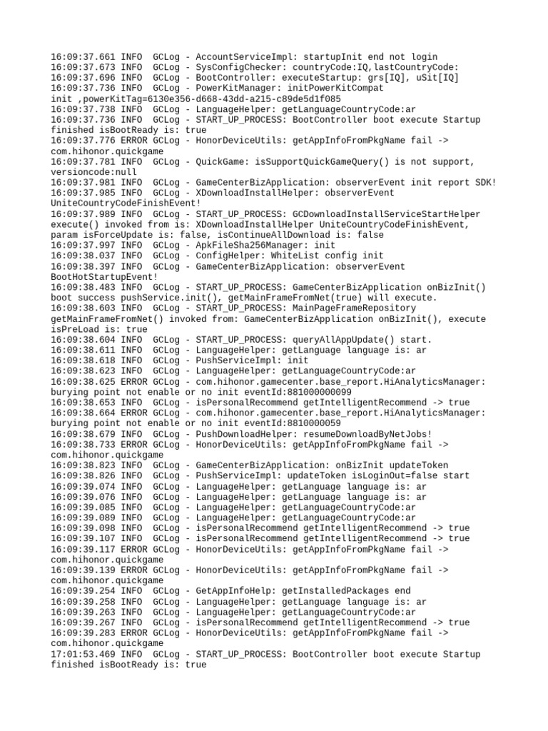 Game Center Startup Log Analysis | PDF | Computer Data | Web Standards