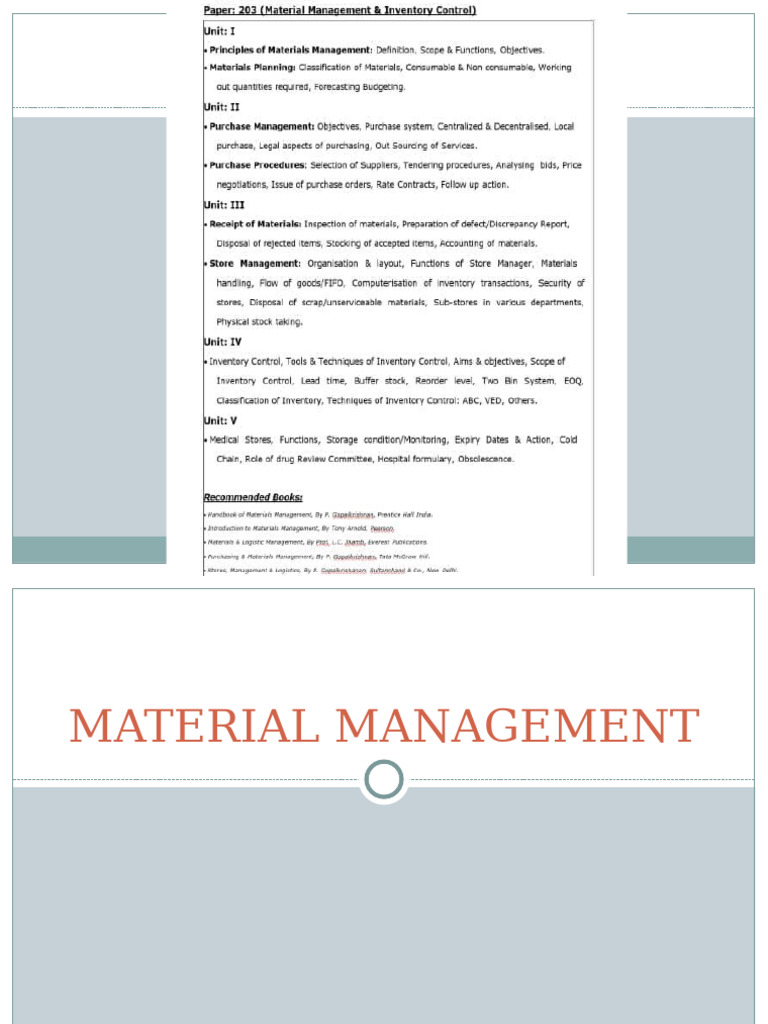 Essentials of Materials Management | PDF | Inventory | Supply Chain