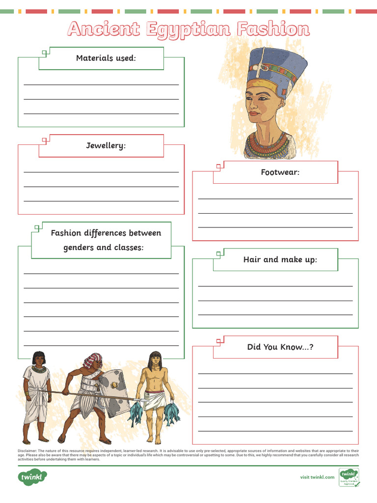 T H 1721044728 Ancient Egyptian Fashion Fact File Template Ver 1 | PDF