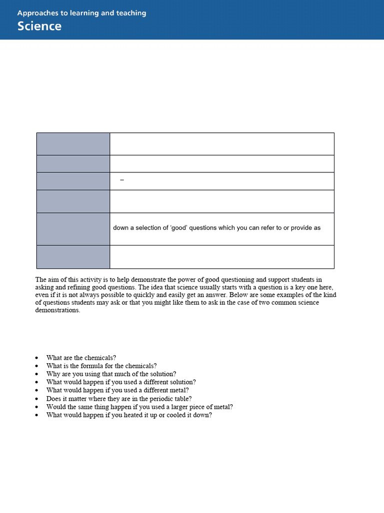 Science Lessonidea7.7 | PDF