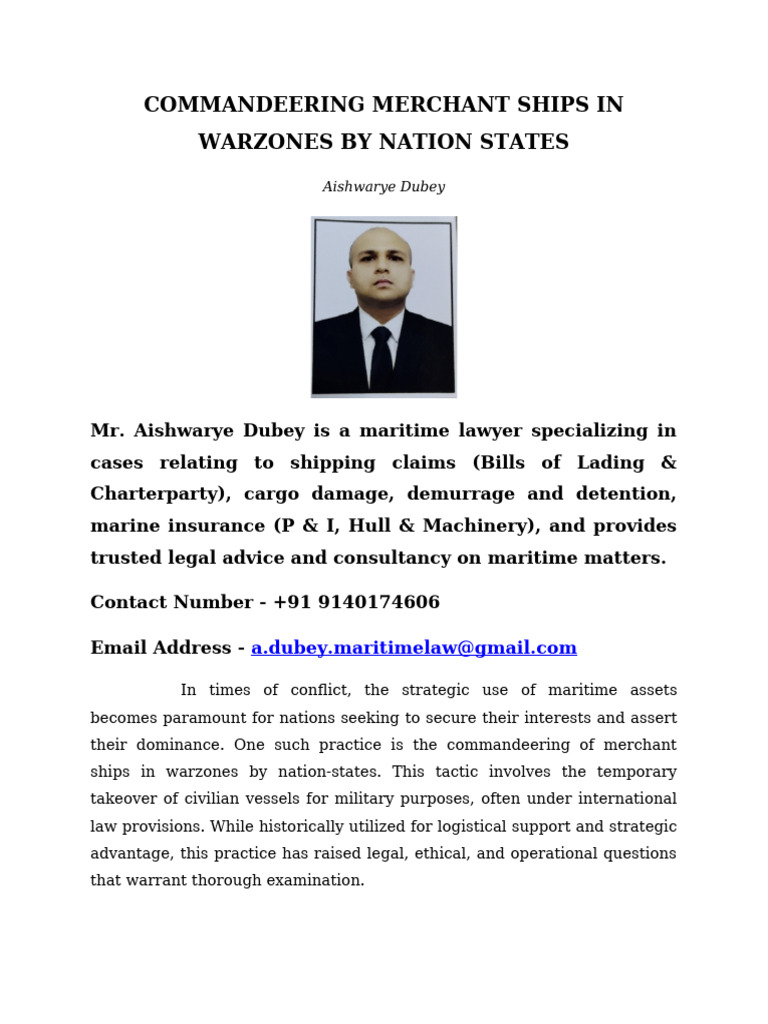 Commandeering Merchant Ships in Warzones by Nation States | PDF | Ships ...