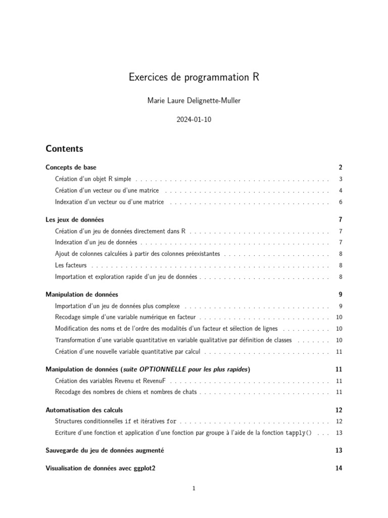 Exercices de programmation en R | PDF | Matrice (Mathématiques ...