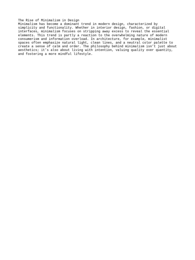 Image showcasing Minimalism in Design | PDF