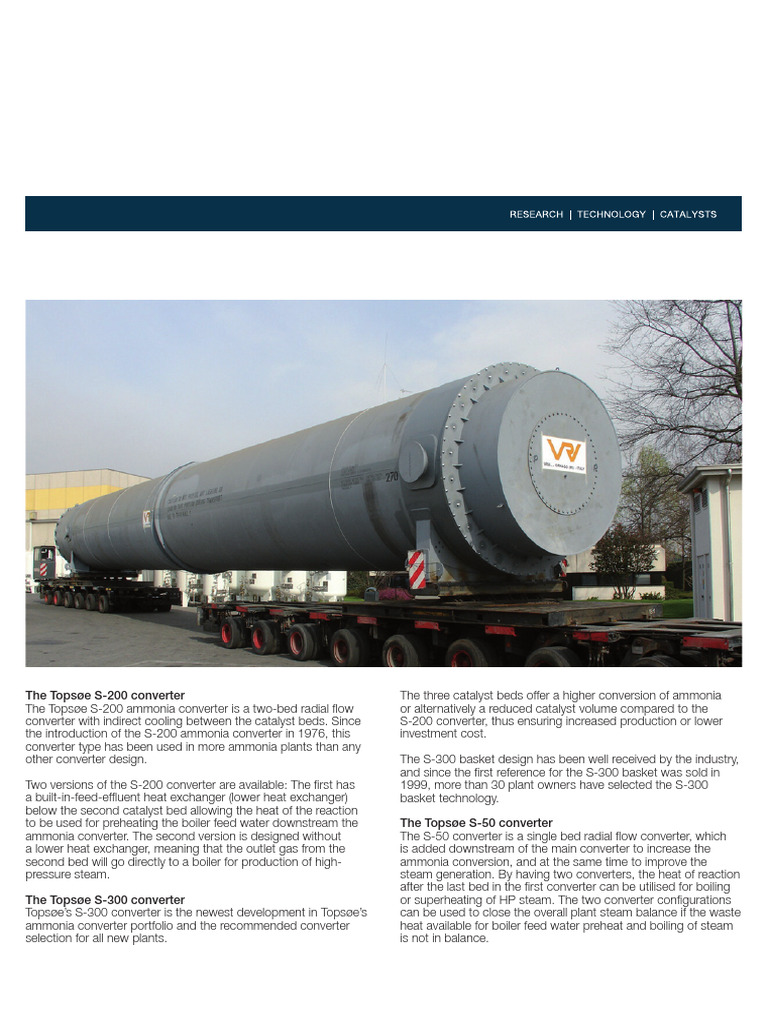 Topsøe Ammonia Converter Overview | PDF | Heat Exchanger | Boiler