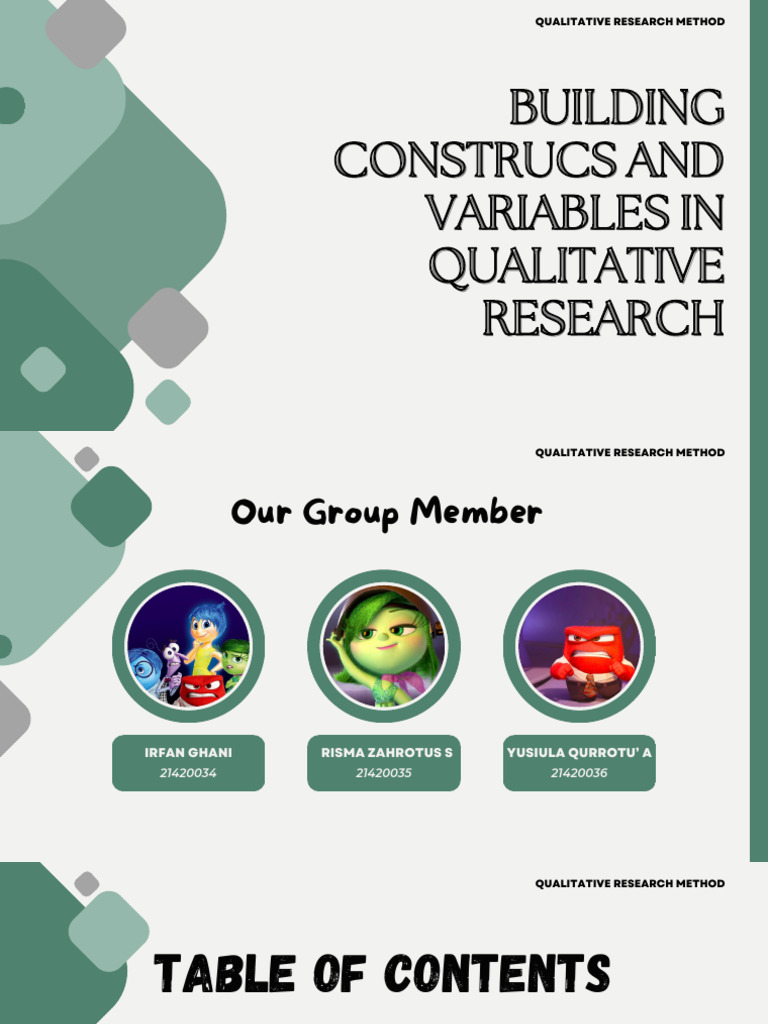 Constructs and Variables in Qualitative Research | PDF | Qualitative ...
