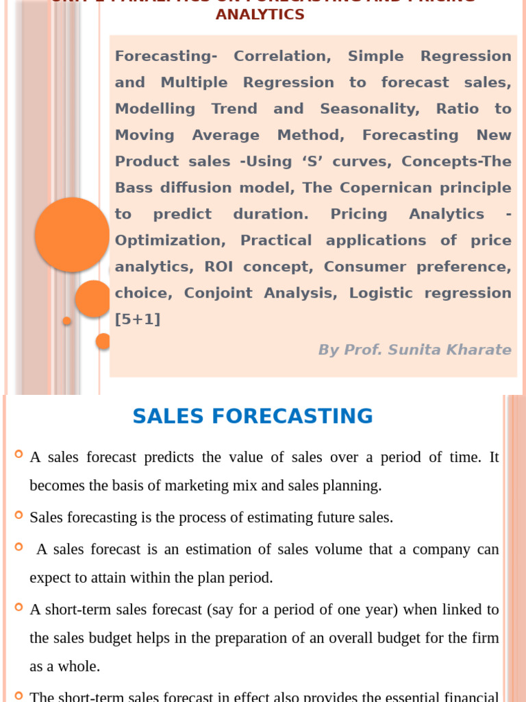 Sales Forecasting and Analytics Techniques | PDF | Dependent And ...