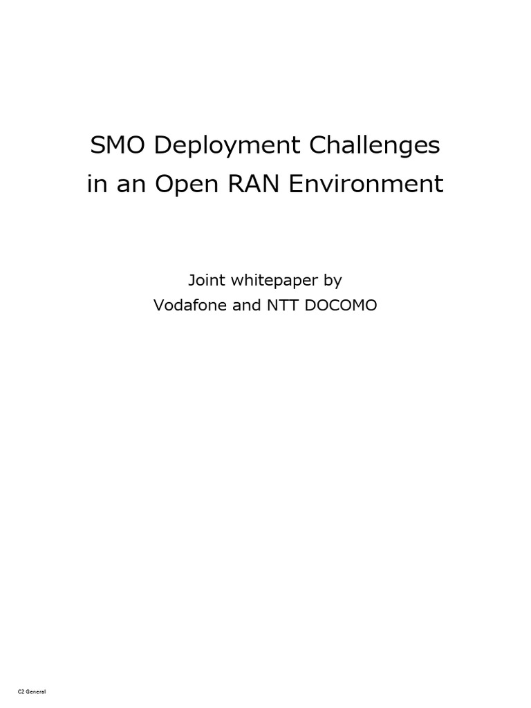SMO Deployment Challenges in An Open RAN Environment | PDF | Automation ...
