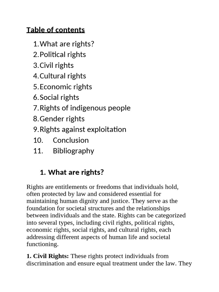 Understanding Different Types of Rights | PDF | Gender Studies | Gender ...