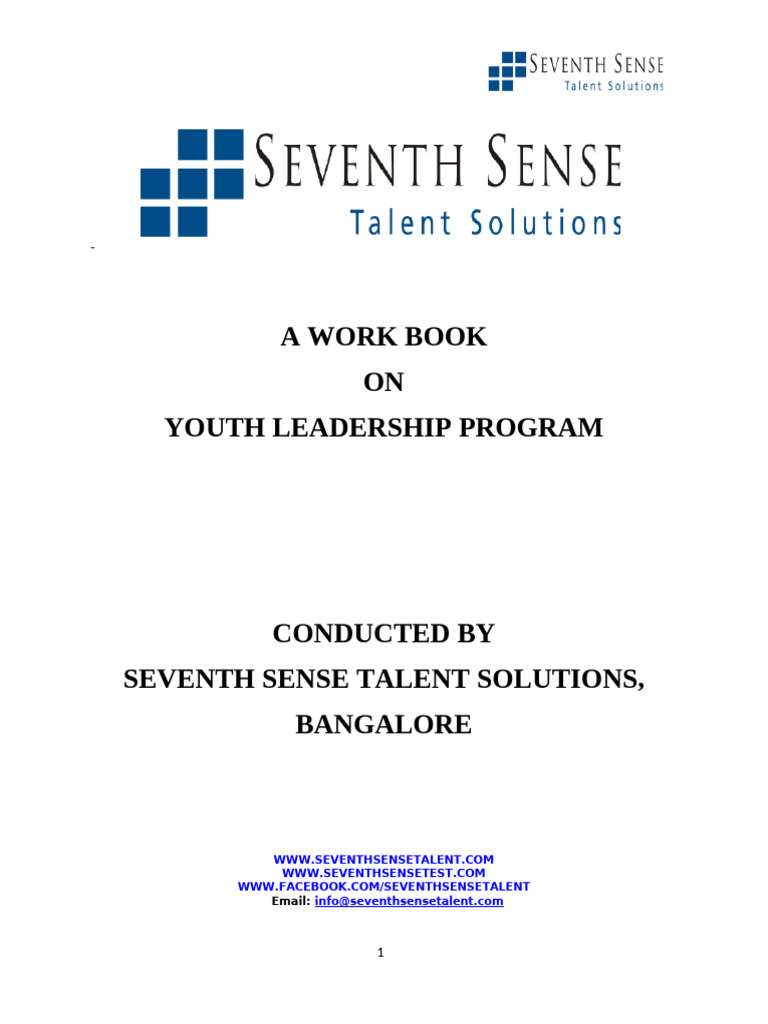 Youth Leadership Program Workbook | PDF | Negotiation | Leadership