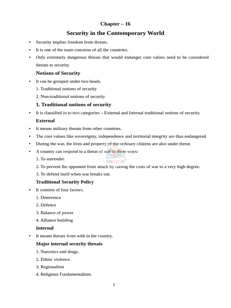 Security in the Contemporary World | PDF | International Relations ...